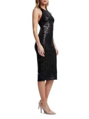 Shein Women’s Black Sequin Bodycon Cocktail Dress Size 4